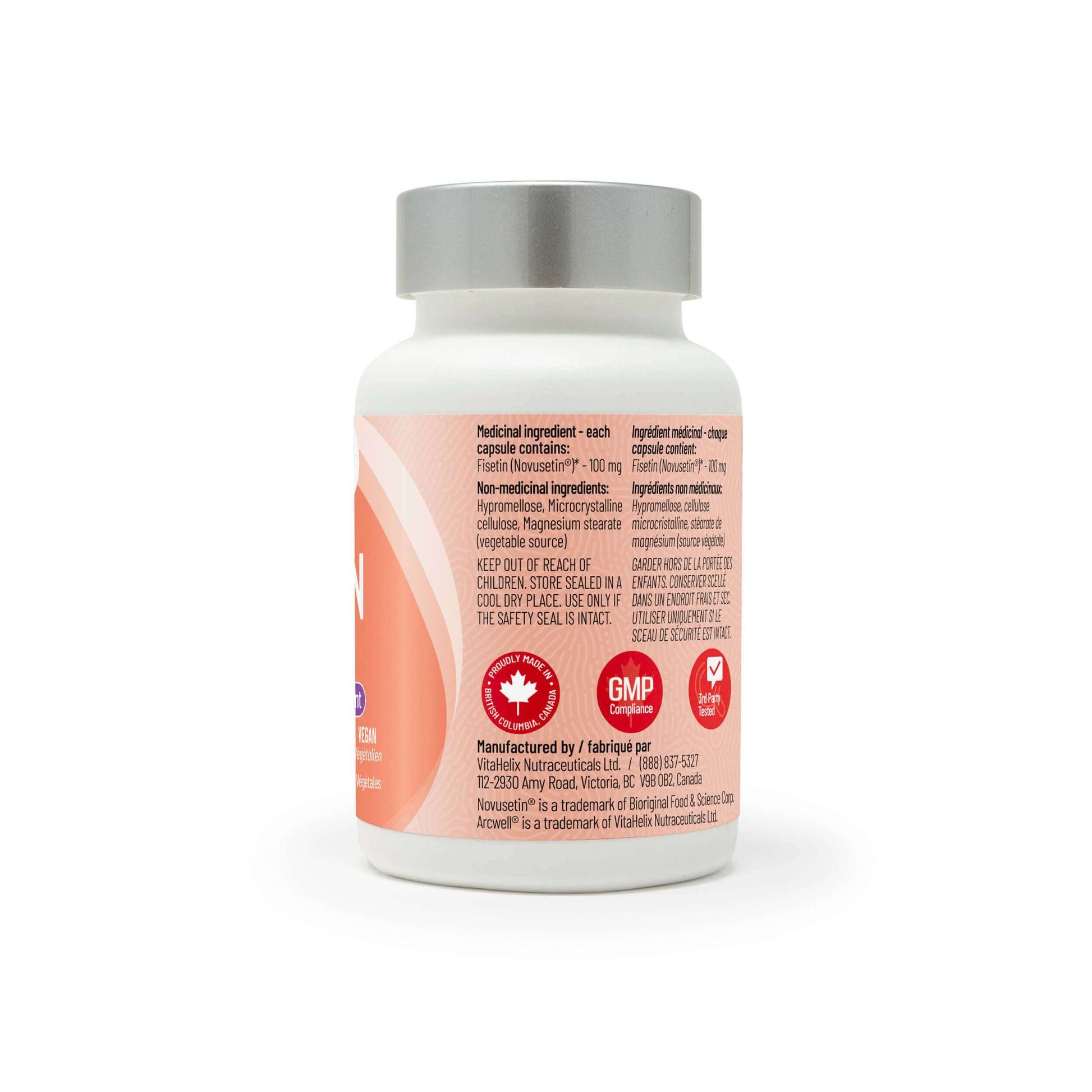 Arcwell fisetin, 100 mg, antioxidant, 60 vegetable capsules