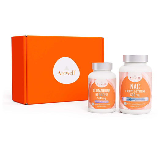 Arcwell immune boost bundle, 1 bottle of 60 capsule Glutathione & 1 bottle of 90 capsule NAC