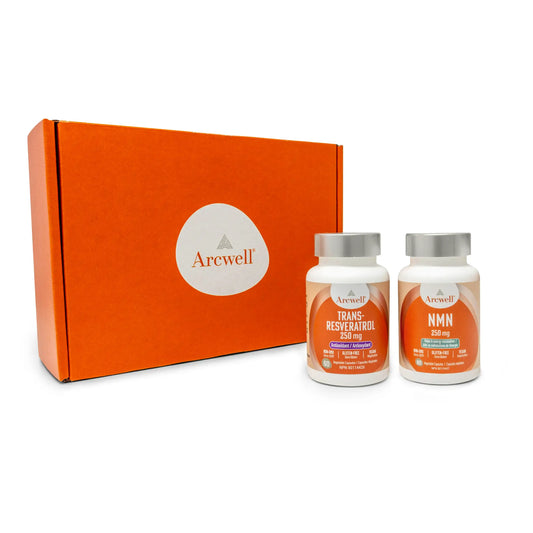 Arcwell longevity bundle, 1 bottle of 60 capsule NMN & 1 bottle of 60 capsule trans-Resveratrol