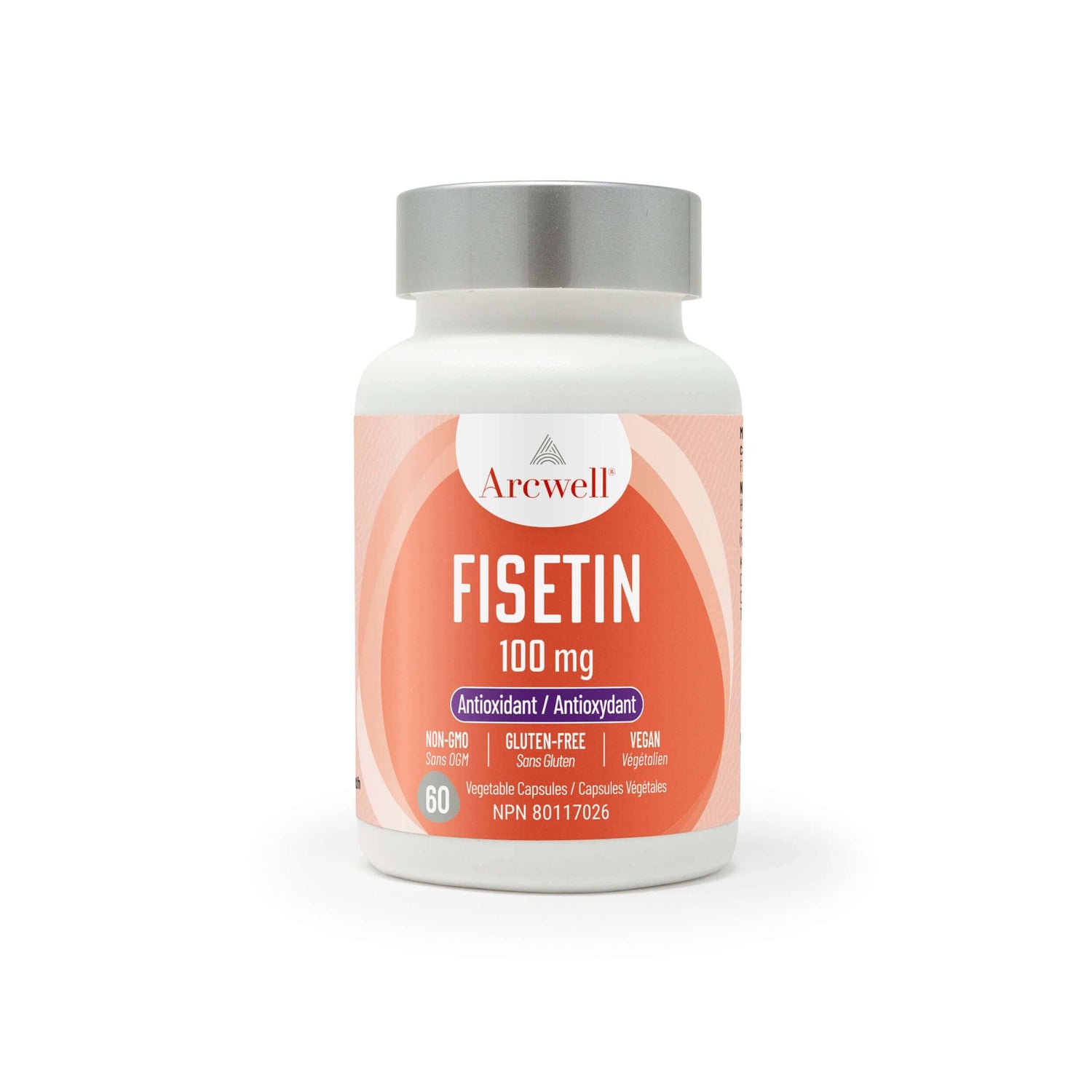  Arcwell fisetin, 100 mg, antioxidant, 60 vegetable capsules