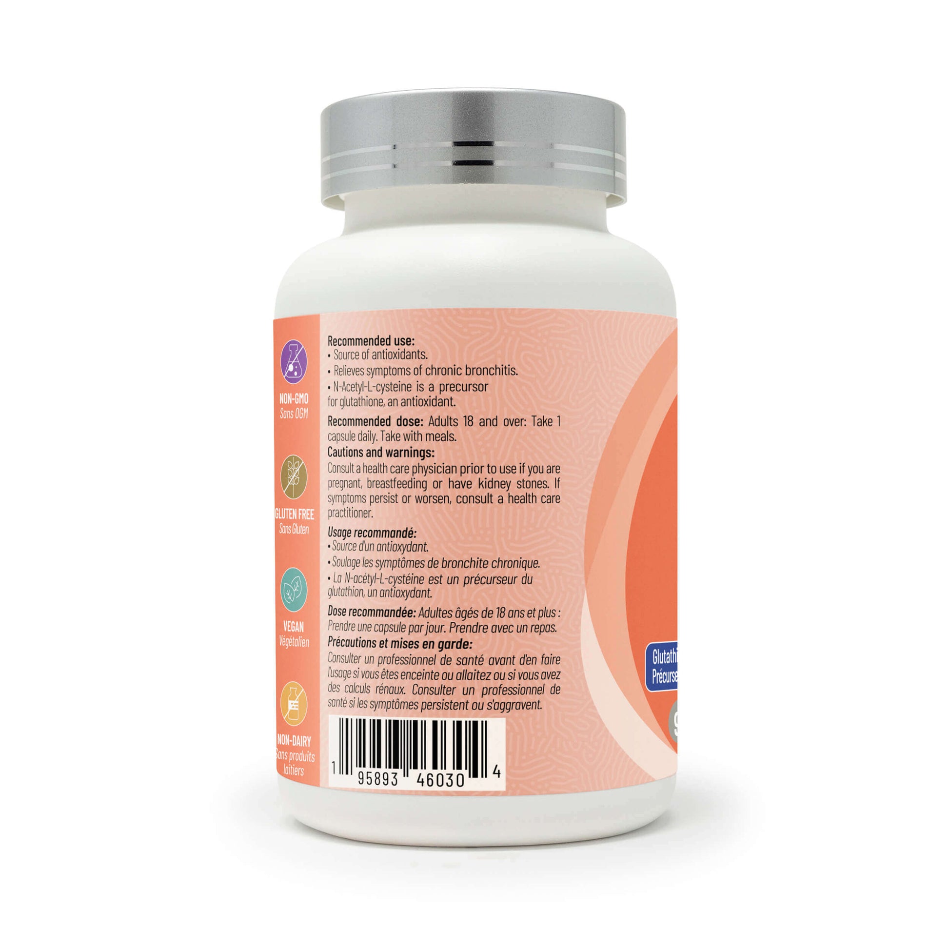 Arcwell NAC N-acetyl-l-cysteine, 600 mg, glutathione precursor