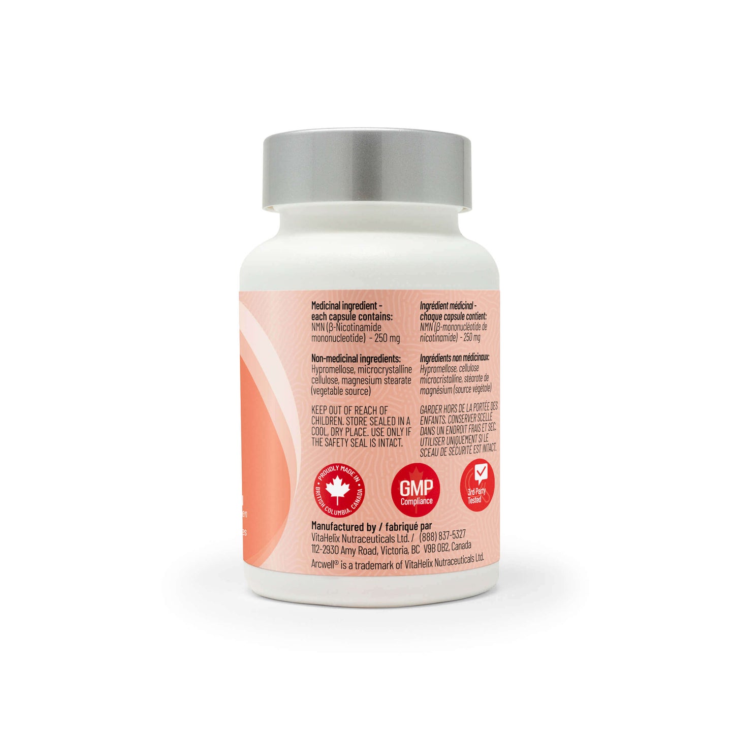 Arcwell NMN, 250 mg, boost NAD+, source of vitamin B3