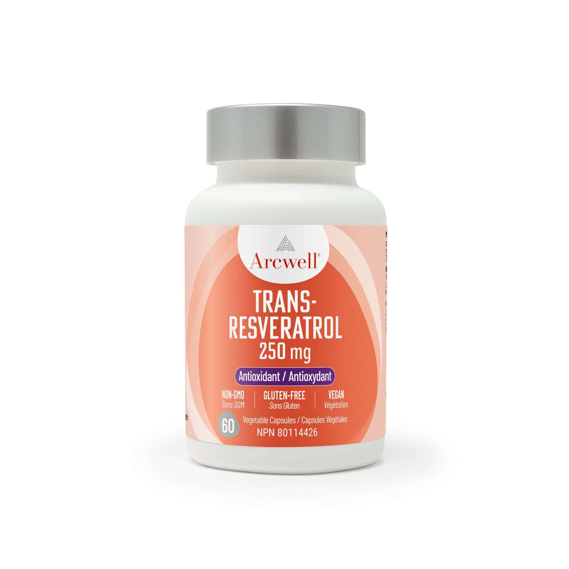 Arcwell trans-Resveratrol, 250 mg, antioxidant